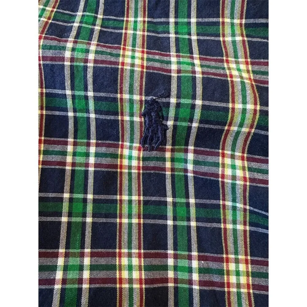 Ralph Lauren Boys Plaid Button-Up Shirt Long Sleeve Size 6 SI39‎